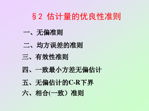 数理统计04估计量的优良性准则