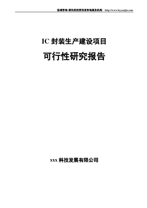 IC封装项目可行性研究报告