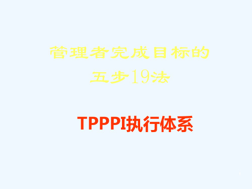 TPPPI达成目标的五步十九法