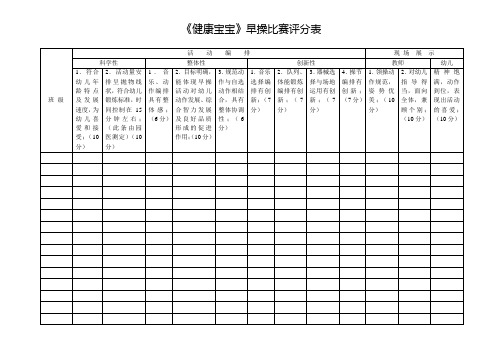 健康宝宝评分标准及评分表