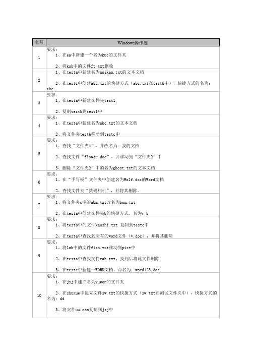 2014石家庄信息技术中考windows题