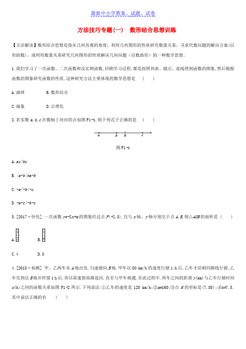 浙江省中考数学复习题方法技巧专题一数形结合思想训练新版浙教版