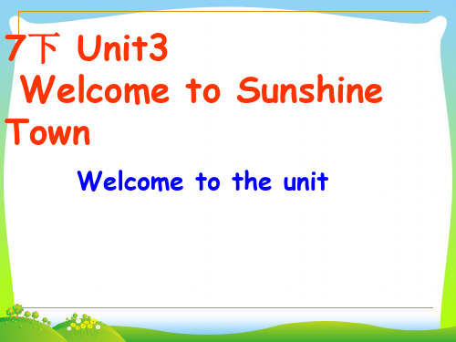 牛津译林版七年级英语下册Unit3 welcome精品课件(共33张PPT)
