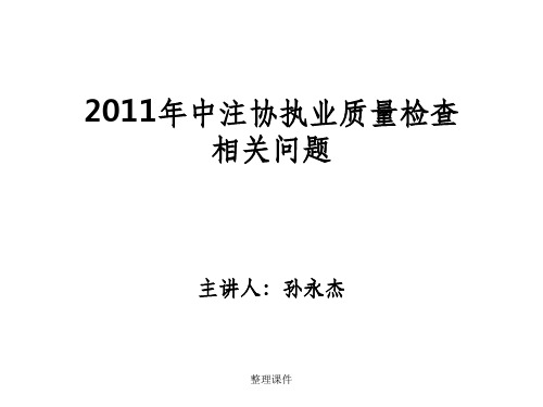 中注协执业质量检查相关问题-孙永杰