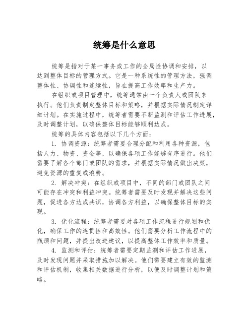 统筹是什么意思