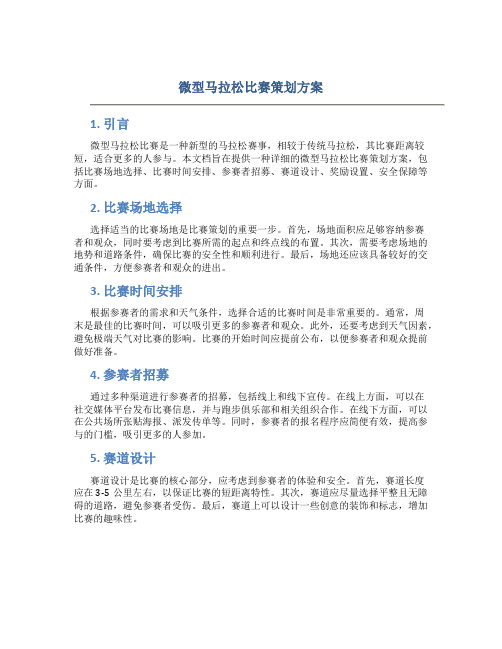 微型马拉松比赛策划方案