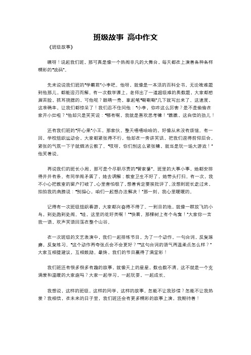 班级故事 高中作文