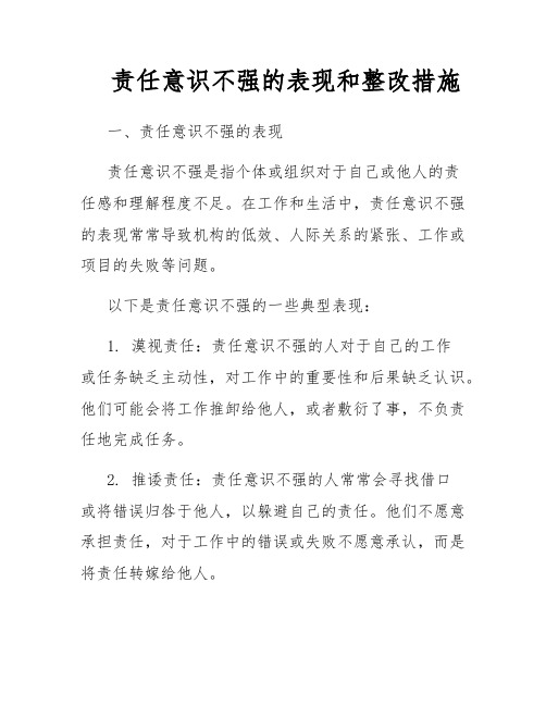 责任意识不强的表现和整改措施