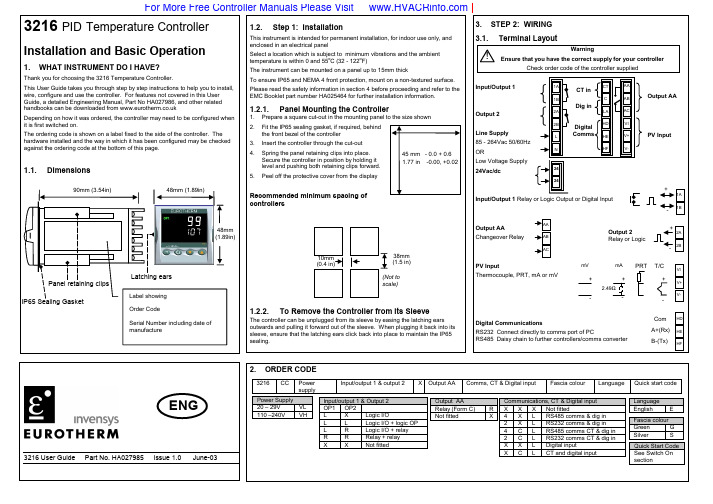 Eurotherm 3216 Manual