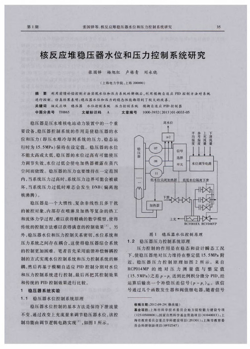 核反应堆稳压器水位和压力控制系统研究