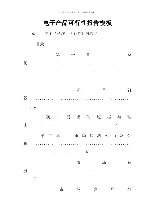 电子产品可行性报告模板