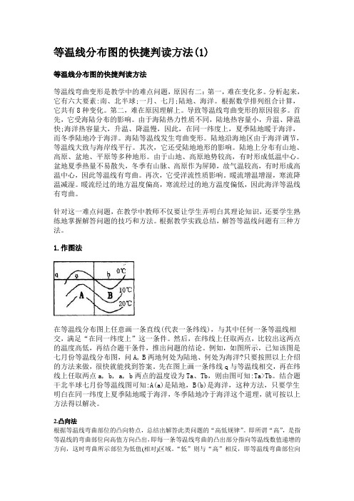 等温线分布图的快捷判读方法