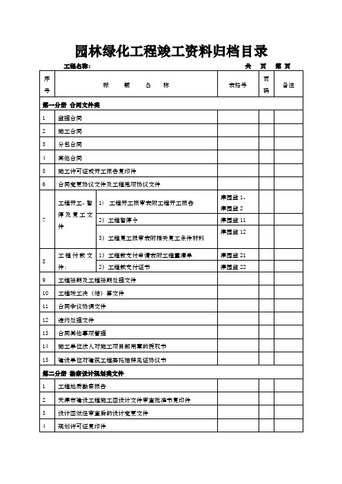 最新整理园林绿化工程竣工资料归档目录.doc