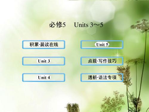 高中英语 Units3～5全程复习课件 新人教版必修5