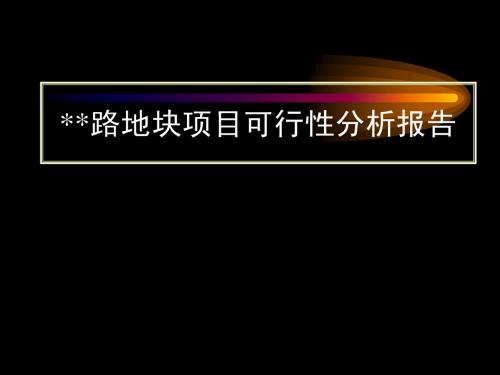 某某路地块项目可行性分析报告讲义课件