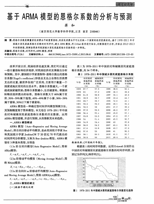 基于ARMA模型的恩格尔系数的分析与预测