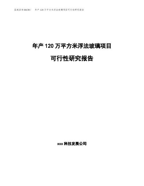 年产120万平方米浮法玻璃项目可行性研究报告