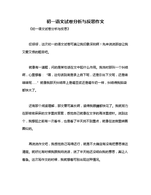 初一语文试卷分析与反思作文