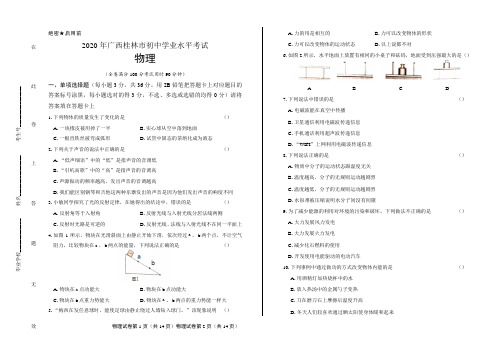 2020年广西桂林中考物理试卷含答案