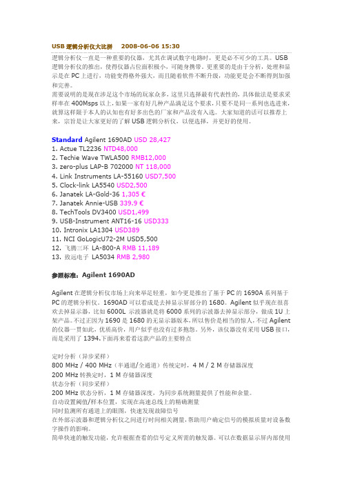 逻辑分析仪对比