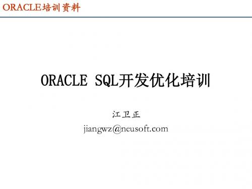 oracle开发优化培训