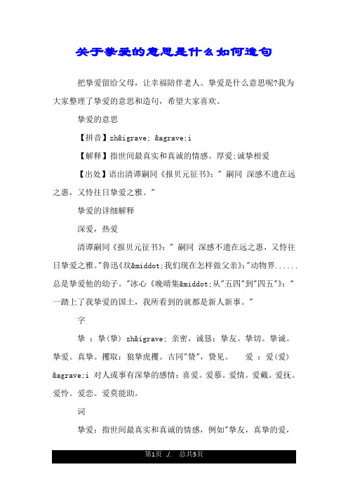 关于挚爱的意思是什么如何造句.doc