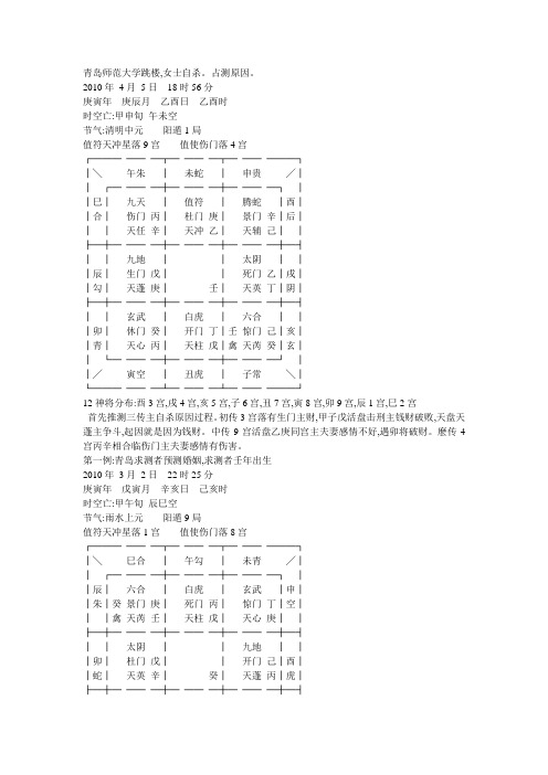 高俊波奇门遁甲讲义卦例