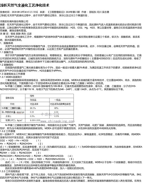 浅析天然气全液化工艺净化技术