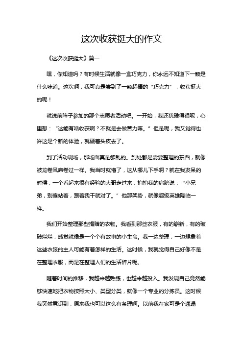 这次收获挺大的作文