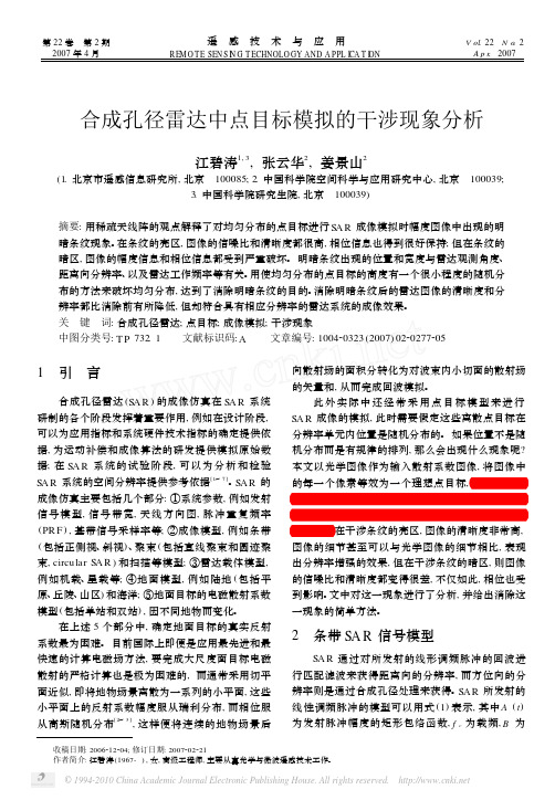 2007 合成孔径雷达中点目标模拟的干涉现象分析