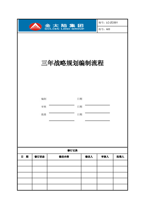 建设项目三年战略规划编制流程