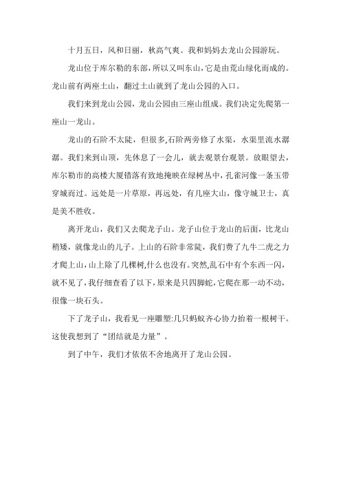 游记龙山公园作文400字