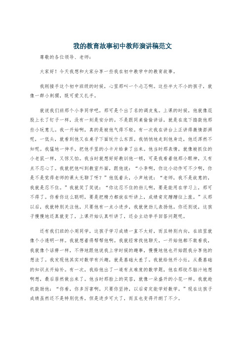 我的教育故事初中教师演讲稿范文