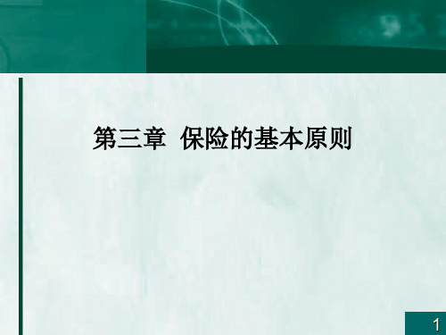 第三章保险的基本原则