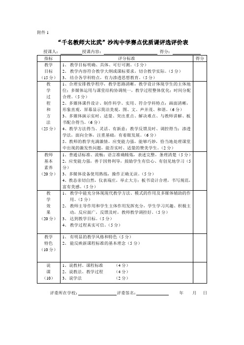 西吉县中小学优质课评选评价表(2)