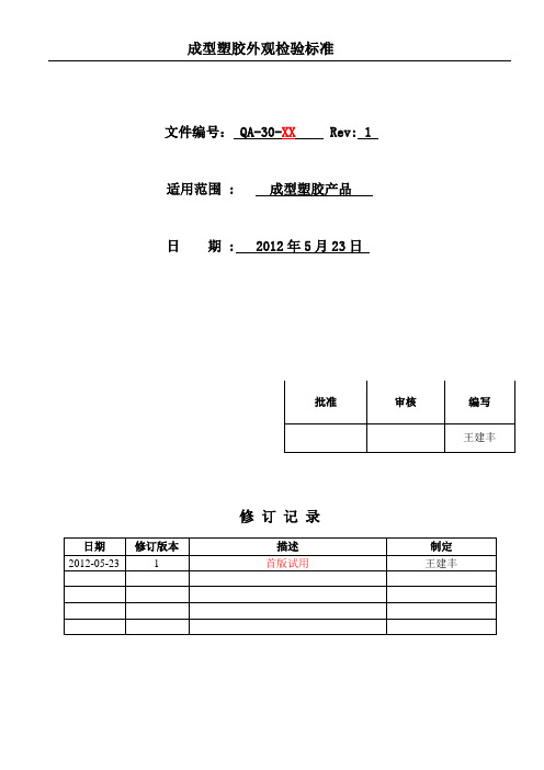 手机支架天线塑胶件外观检验标准(精)