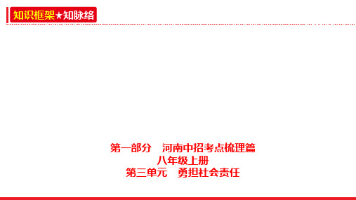 八年级上册第三单元+勇担社会责任+复习课件-2025年河南中考道德与法治一轮复习