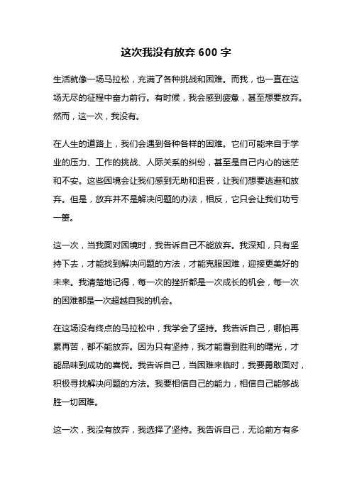 这次我没有放弃600字