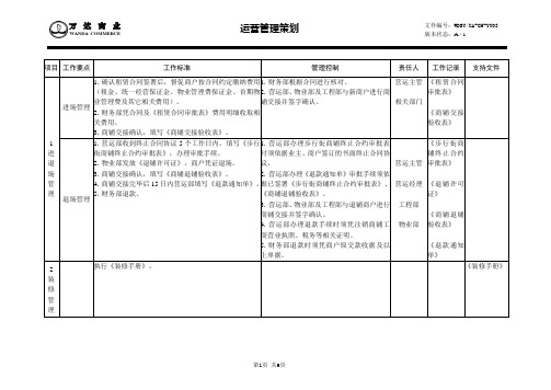 【房地产-万达各部门表格资料】CH-YY03营运工作策划(运营管理08.1017改)