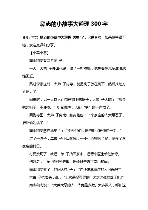 励志的小故事大道理300字