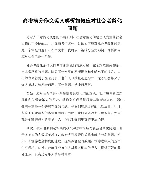 高考满分作文范文解析如何应对社会老龄化问题