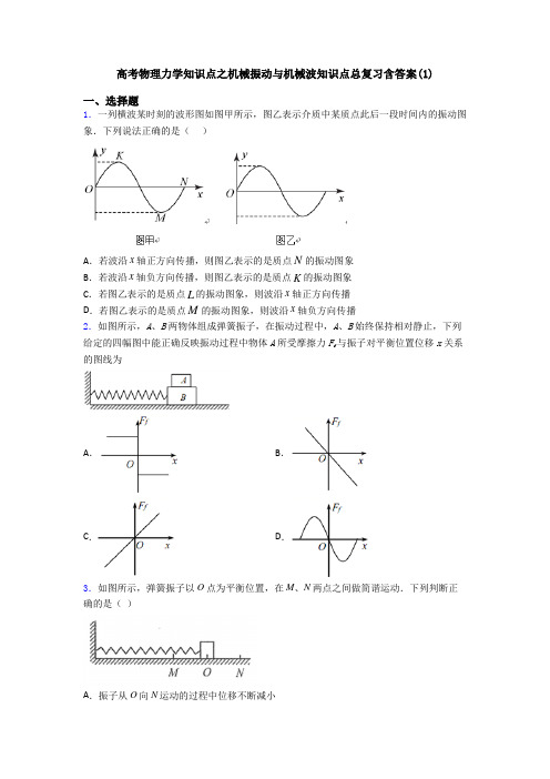 高考物理力学知识点之机械振动与机械波知识点总复习含答案(1)