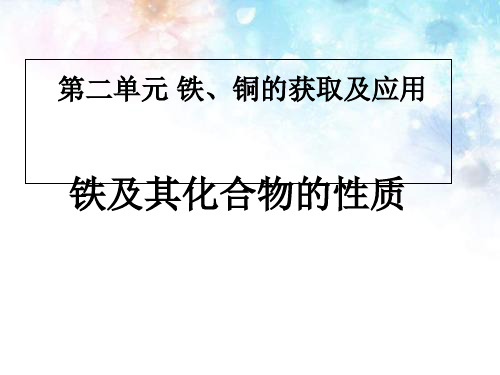 苏教版高中化学必修一专题3 第二单元 铁、铜的获取和应用  课件(共20张PPT)