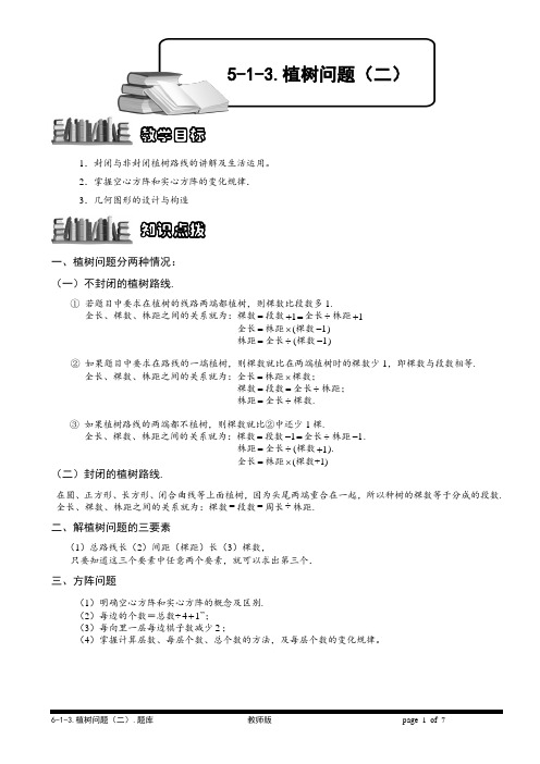 小学奥数 植树问题(二)