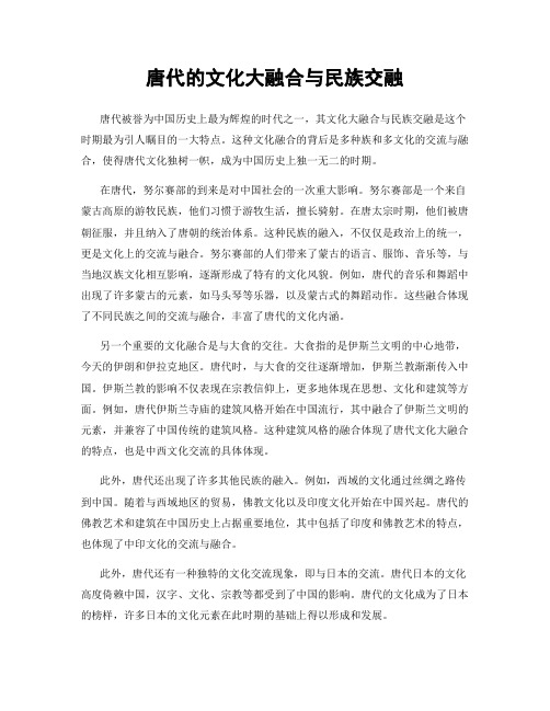 唐代的文化大融合与民族交融