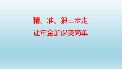 绩优分享精准狠三步走让年金加保变简单17页