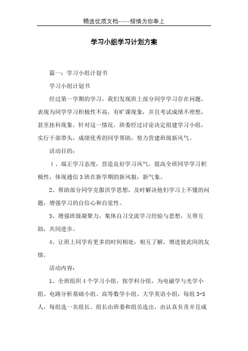 学习小组学习计划方案(共16页)