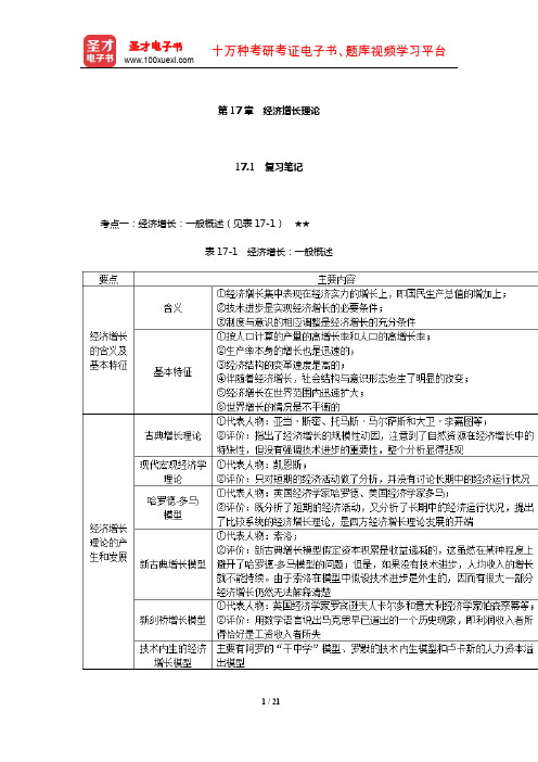 何维达《经济学教程》笔记和课后习题详解(经济增长理论)【圣才出品】