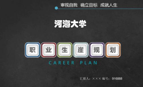 河海大学大学生创业职业生涯规划大赛优秀汇报ppt