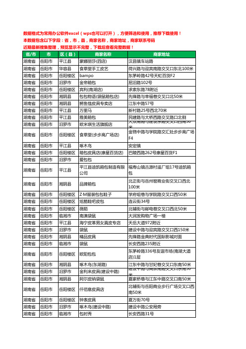 2020新版湖南省岳阳市箱包工商企业公司商家名录名单黄页联系电话号码地址大全87家